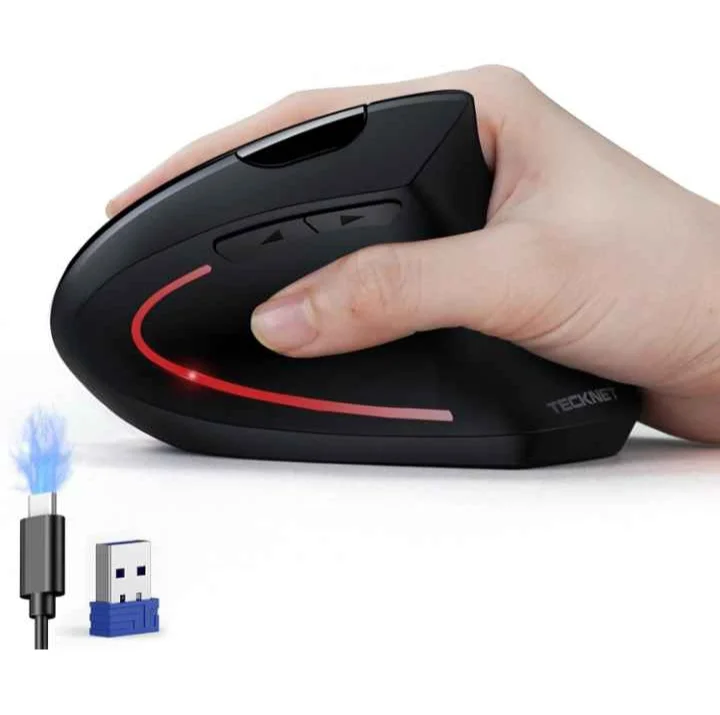 Ratón (Mouse) Ergonómico, Ratón Vertical Inalámbrico Recargable